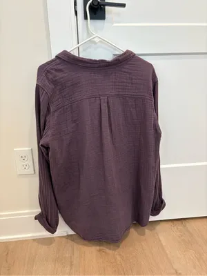 XiRENA Deep Purple Button-Down Textured Shirt Size Large thumbnail 6