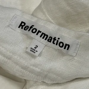 Reformation Irwin Dress Womens 2 White Linen Lined Open Back Mini Party thumbnail 3