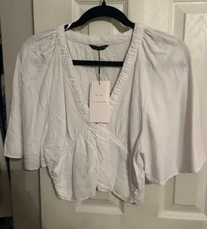 Zara White Blouse Top thumbnail 1