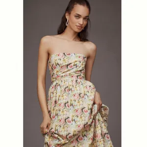 Anthropologie En Saison Cairo Strapless Midi Dress thumbnail 3