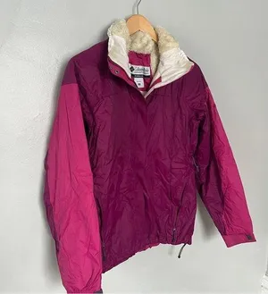 Columbia Faux Fur Ski Snow Winter Coat Jacket Small Pink thumbnail 1
