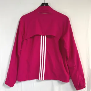 Y2K Adidas Womens Fuchsia Pink Full Zip‎ Windbreaker Track Jacket Size Medium thumbnail 3