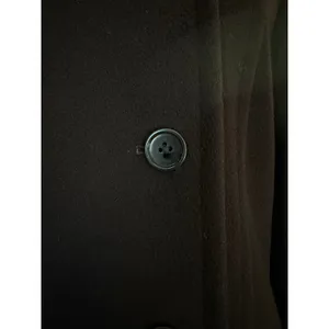 Vintage Calvin Klein 100% Merino Wool Chocolate Brown Double-Breasted Peacoat thumbnail 8