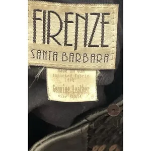 Vintage Firenze Santa Barbara Black Leather Jacket Sz Small MultiColor Moto thumbnail 8