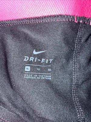 Nike Pro Black Bike Shorts with Pink Waistband Dri fit extra large spandex thumbnail 5