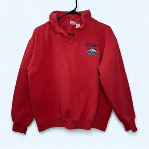 Vintage Princess Cruises Caribbean 1/4 Zip Sweatshirt in Red Size Medium thumbnail 1