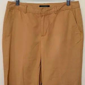 Lauren Ralph Lauren Chino Pant Sz 8 Camel Tan Straight Leg Cotton Preppy Classic thumbnail 3