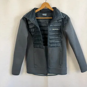 Columbia Women's Puffer Fleece Jacket‎ Full Zip Dark Gray Size Small Winter thumbnail 6