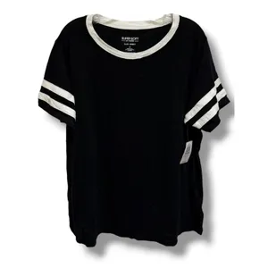 Torrid M/L 10/12 Super Soft Varsity V-Neck Tee Black White Collegiate NWT thumbnail 11