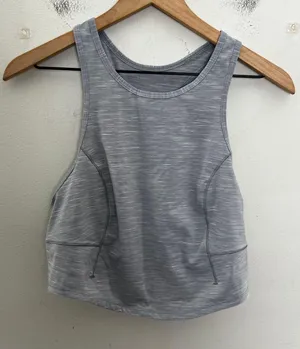 Lululemon - Power Thru Tank Top Heathered Rhino Grey Athletic Workout Running Gym thumbnail 2