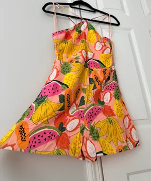 NWT Anthropologie Hutch Tropical Fruit Halter Cutout Romper, Size 4 thumbnail 9