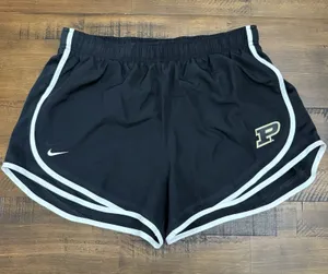 Nike Women's Black White Purdue Boilermakers College Athletic‎ Shorts Size Large thumbnail 1