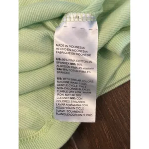 Chico's Henley Top Size L Green Ribbed Pima‎ Cotton 3/4 Sleeve Casual Classic thumbnail 3