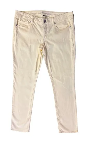 American Eagle Skinny Jeans Womens 14 Low Rise Butter Yellow Stretch Denim thumbnail 1
