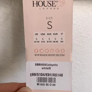 NWT House of CB Lafayette Cutout‎ Crop Top in White thumbnail 5