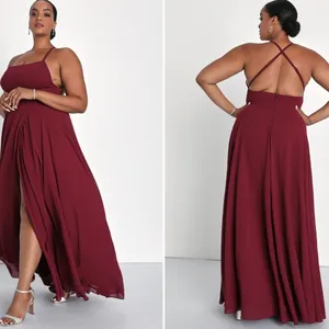 LULU's Bridesmaid Prom Wedding Flowy Romantic Flowy Sexy Chiffon Maxi Dress thumbnail 4