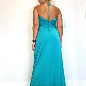 Alice+Olívia Turquoise Rouched gown Dress thumbnail 5