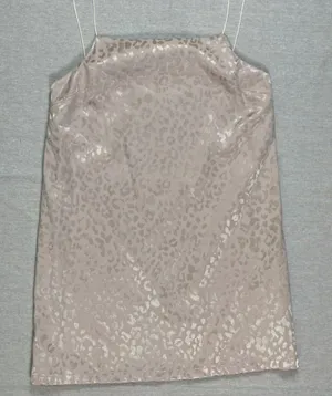 TopShop | Beige Satin Leopard Print Shift Dress | Size 6 thumbnail 1