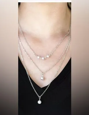 Paparazzi Silver Layered Necklace thumbnail 1