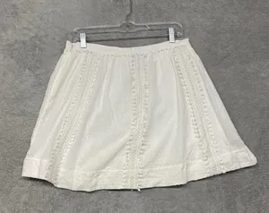 J Crew Skirt Womens 6 White A Line Mini Short Cotton Crochet Lace Side Zip thumbnail 5