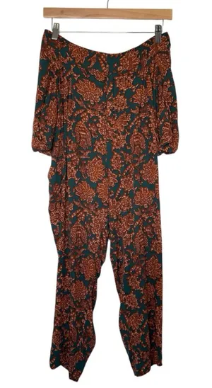 Free People Medium High Rise Olympia Harem Balloon Printed Boho Floral Pants‎ thumbnail 1