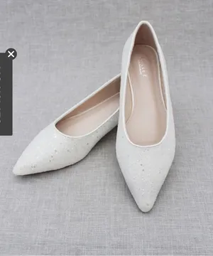 Kailee P Sequin White Flats Size 8.5 thumbnail 1