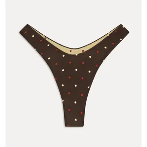 Frankie's Bikinis Full Moon Reversible Satin Bikini Bottom Honey Bug Color New thumbnail 3