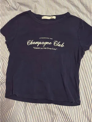 Altar'd State Navy Cropped Shirt thumbnail 1