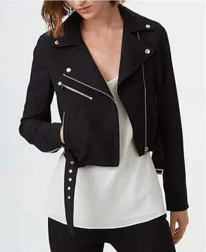 Club Monaco Black Scuba Moto Lacarrah Jacket Belted Size S/P thumbnail 1