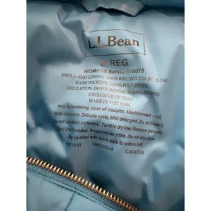 LL Bean Womens Blue Asymmetrical Zip Down Puffer Vest Funnel Neck Size M thumbnail 3