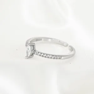 Sterling Silver Marquise Cut CZ Ring Size 6 thumbnail 4