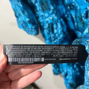 Zara Women's Blue Floral 3/4 Sleeve Mini‎ Dress Size Large Ruffle Casual thumbnail 8