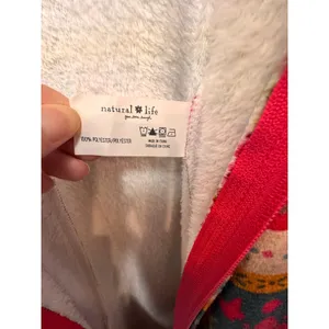 Natural Life Boho Floral Striped Fleece Jumpsuit‎ One Piece Pajama Lounger Large thumbnail 6