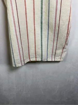 American Eagle Women’s Sz M Striped Cotton Linen Wide Leg Jumpsuit Boho Coastal thumbnail 7