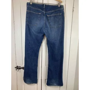 Abercrombie & Fitch Button Fly Jeans Women's 33x31 Blue Denim Wide Leg‎ USA VTG thumbnail 4