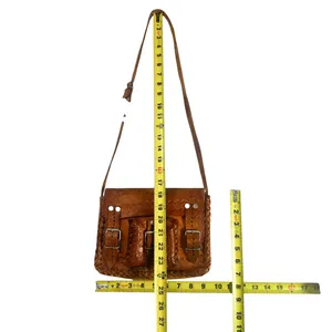 Vintage Style Hand Tooled Leather Crossbody Saddle Bag Boho Festival Purse thumbnail 9