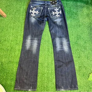 Miss Me Distressed Acid Wash Dark Bootcut Jeans thumbnail 1