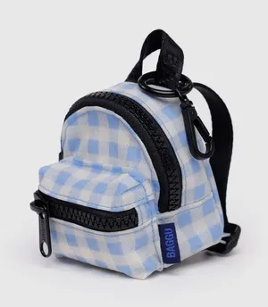 BAGGU Backpack Charm in Light Blue Gingham NWT! thumbnail 1
