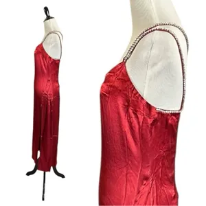 For Love And Lemons Elora Midi Dress Red Medium NWT Evening Party Slit Holiday thumbnail 8