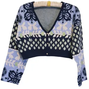 Free People Snow Bunny Knit SET Cardigan & Leggings XS Blue Lounge Nordic Indie thumbnail 4