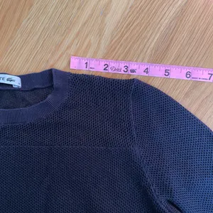 Lacoste Striped Knit Crewneck Pullover Sweater Women’s Size 36 Navy Blue White thumbnail 8