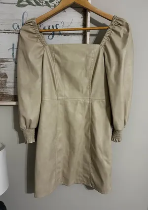 7 For All Mankind Tan Leather Dress thumbnail 1