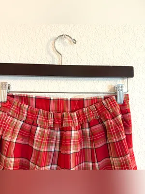 NWT Aerie Womens Skirt Red Plaid Pleated Mini Academia Uniform Size Medium thumbnail 3