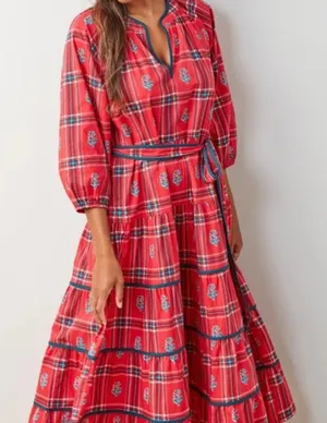 Printfresh Main Street Dress in Nostalgia Plaid Joyful Red Cotton Size Small NWT thumbnail 1