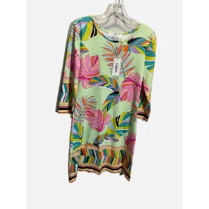 Jean-Pierre Klifa Daphne Dress Womens Small Green Tropical‎ UPF 50+ Resort Shift thumbnail 2