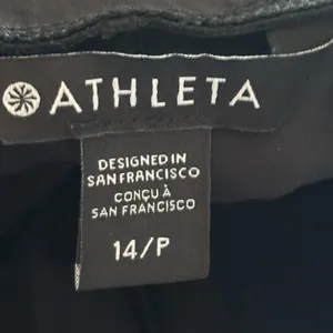 Athleta Move Easy Split Hem Pants Womens 14 Petite Short Black Flare athleisure thumbnail 10