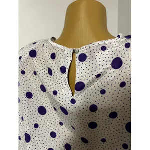 Penbrooke Lane Vintage Purple Polka Dot Short Sleeve Blouse White Size M 12/14 thumbnail 6