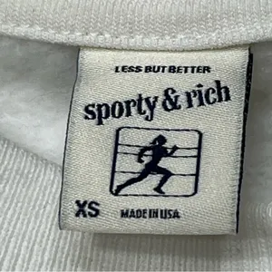 Sporty & Rich Crew Neck White Sweatshirt Oversized Street Wear thumbnail 5