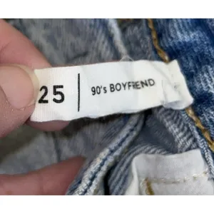 PacSun Women 25 90's Boyfriend Jeans Light Wash Thrashed Ripped High Rise Grunge thumbnail 4