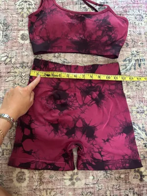 Active Workout Gym Matching Set Top and Bottom Red Size XS thumbnail 5